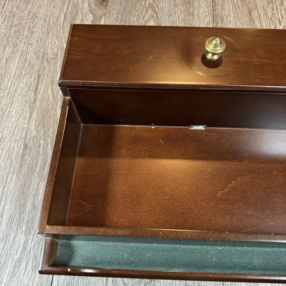 Bombay Company Wooden Desk Organizer Mail Sorter 1996 Hidden Compartment